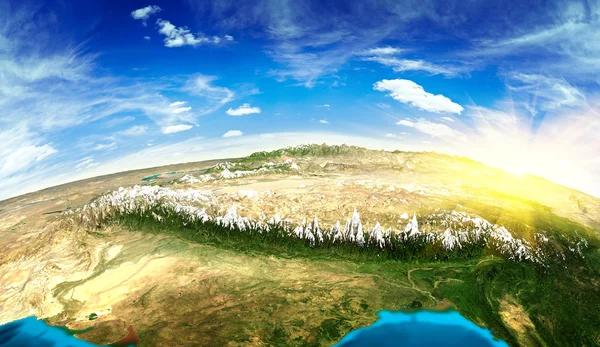 Krajobraz Tybetu z kosmosu — Zdjęcie stockowe