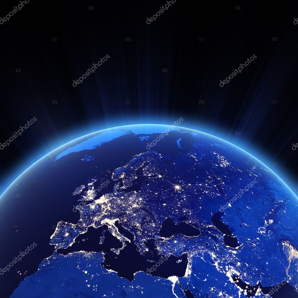 Europe city lights at night — Stock Photo © 1xpert 25539369