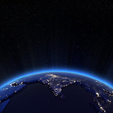 luces de la ciudad de Europa en la noche