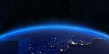 Güney Amerika şehir ışıkları Haritası