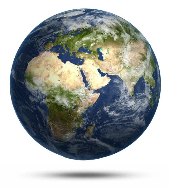 Planet Earth white isolated — Stock Photo, Image