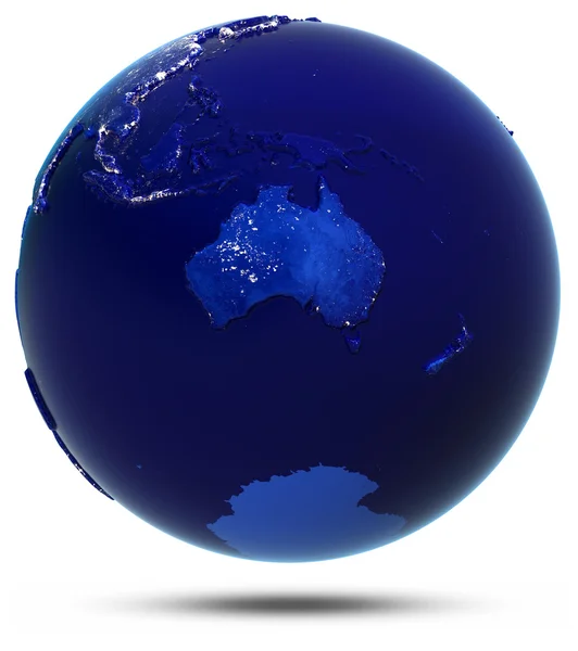 Australie globe blanc isolé — Photo