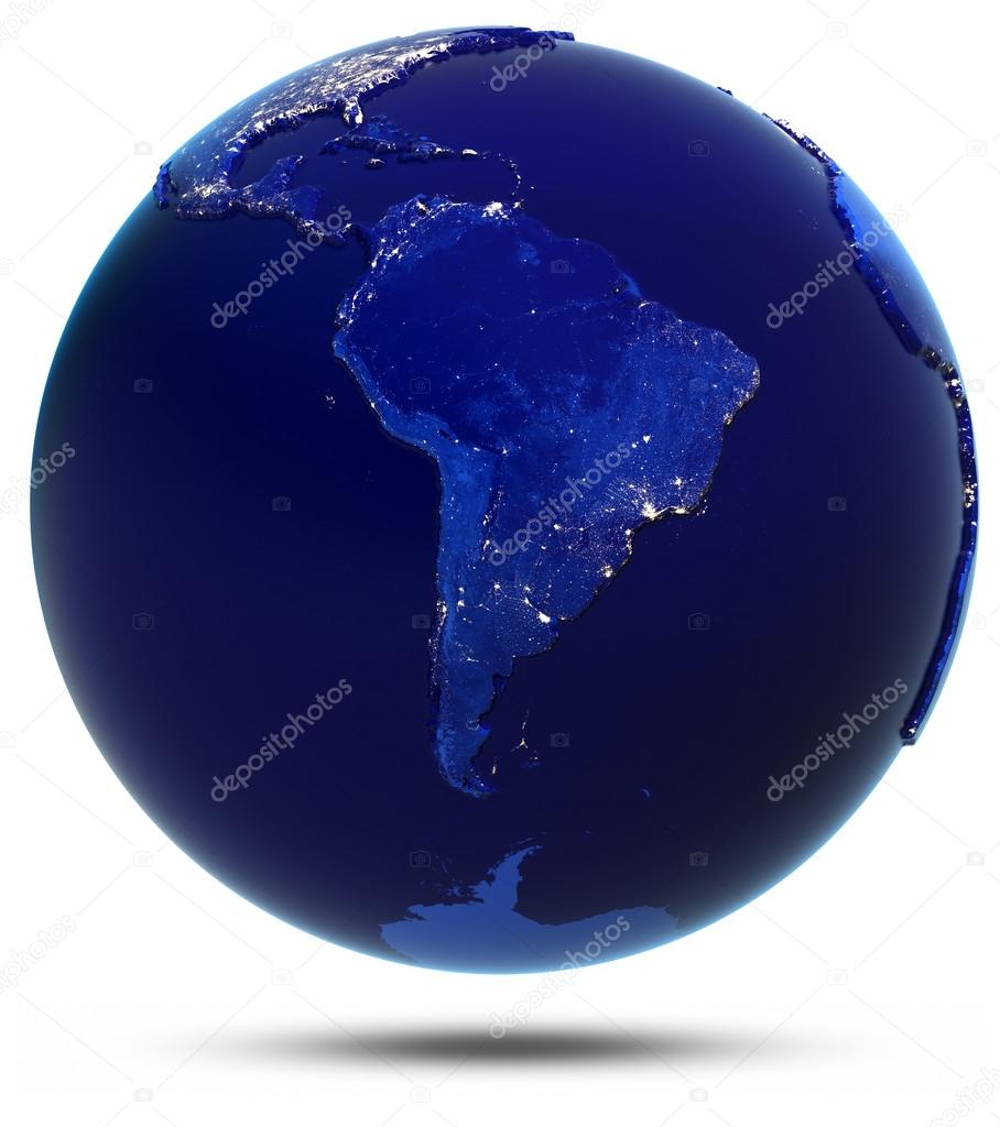South America city lights