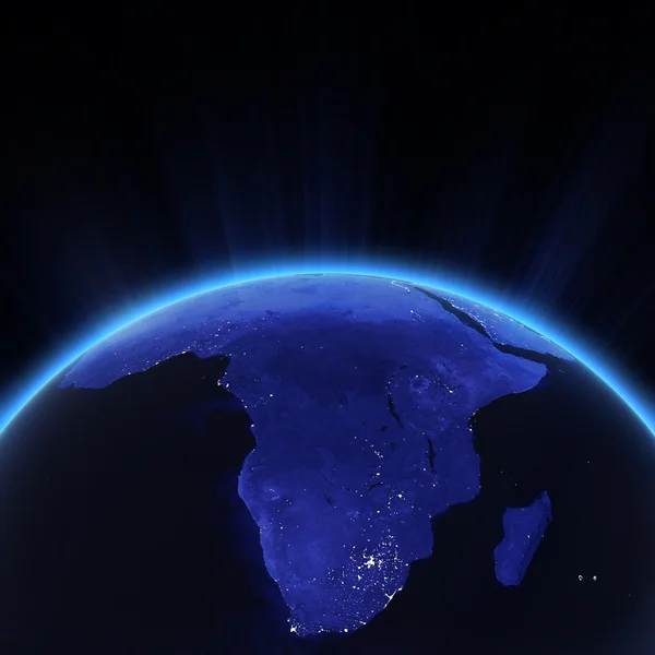 Afrika stadslichten nachts — Stockfoto