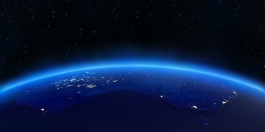 Avustralya şehir ışıkları Haritası