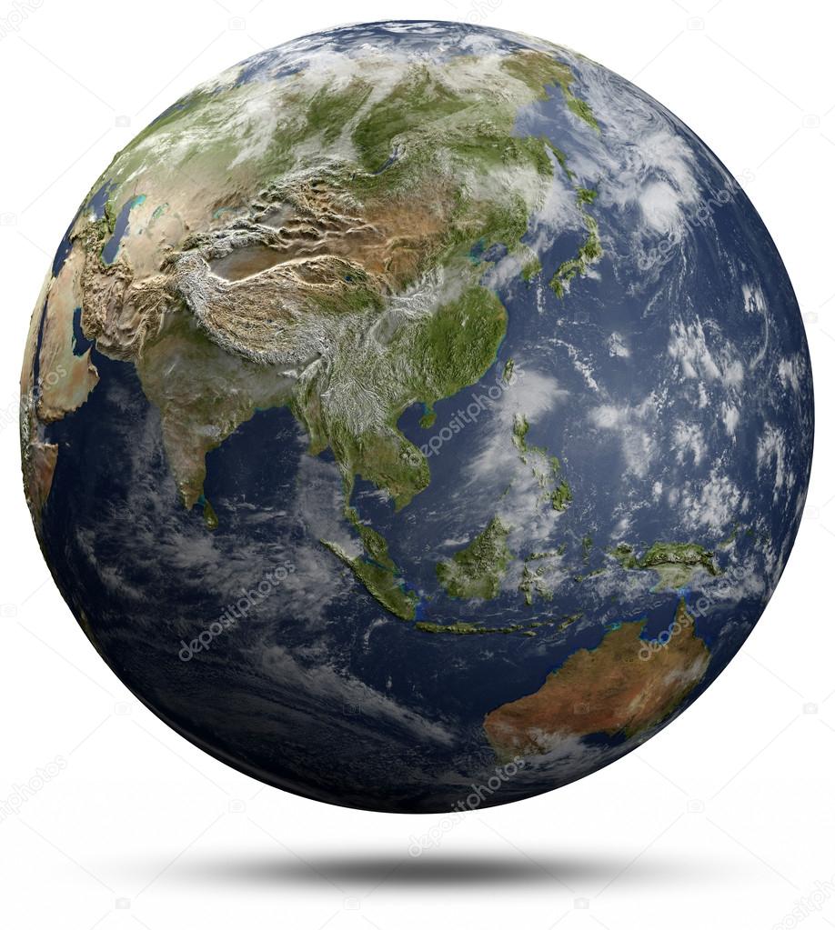 Earth globe - Asia and Oceania