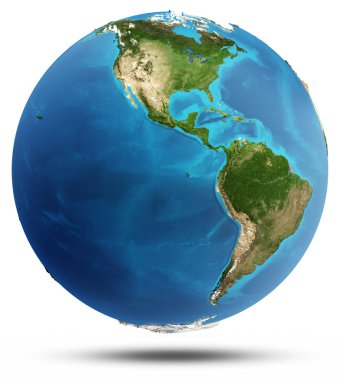 Amerika gerçek kabartma ve su