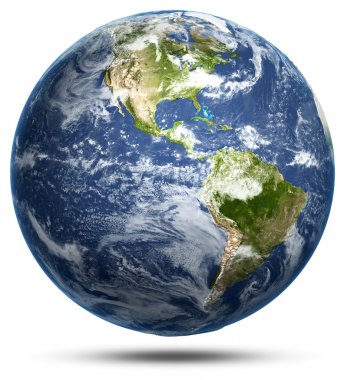 Earth - Amerika beyaz izole