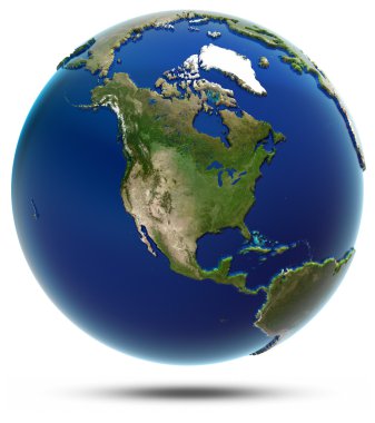 Amerika global harita - Kuzey Amerika