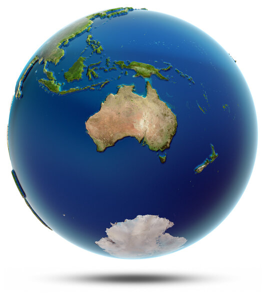 World globe - Oceania. Elements of this image furnished by NASA