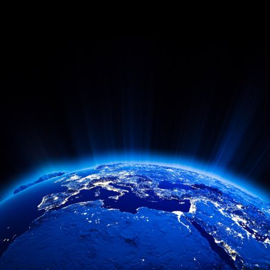 Avrupa şehir ışıkları, gece