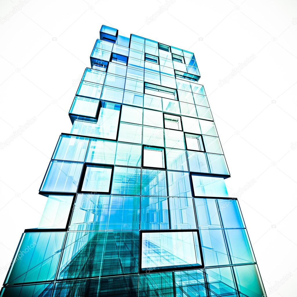 Abstract building white isolated