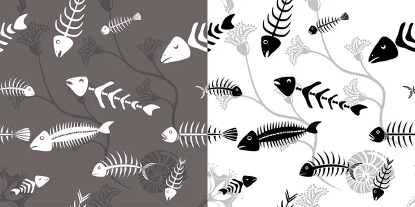 Squelette de poisson sans couture — Image vectorielle