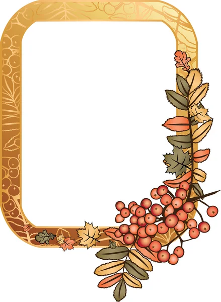 Gouden herfst frame — Stockvector