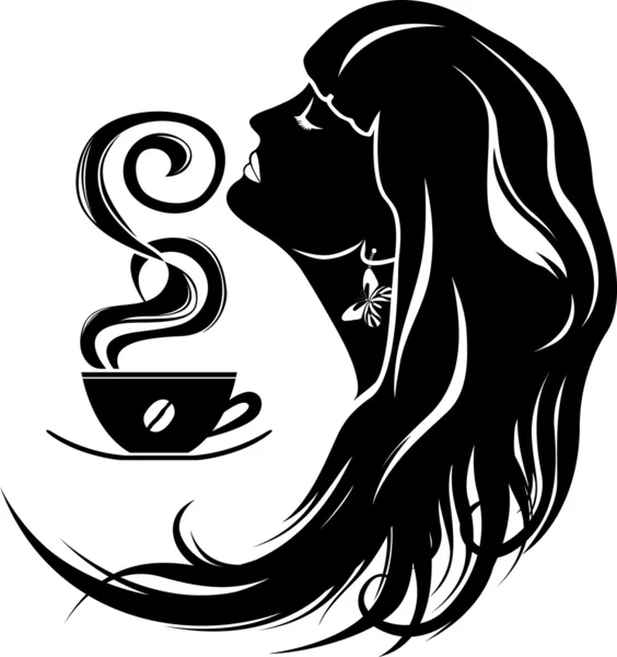 コーヒーと美しい若い女性 ロイヤリティフリーストックベクター