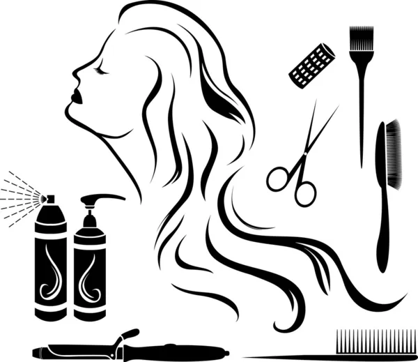 Conjunto para cabeleireiros Ilustração De Bancos De Imagens