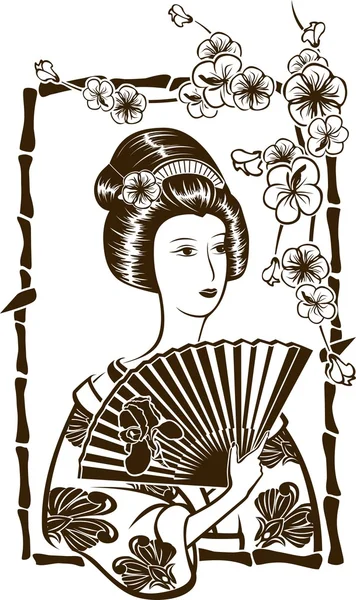 Traditionele Japanse geisha Vectorbeelden