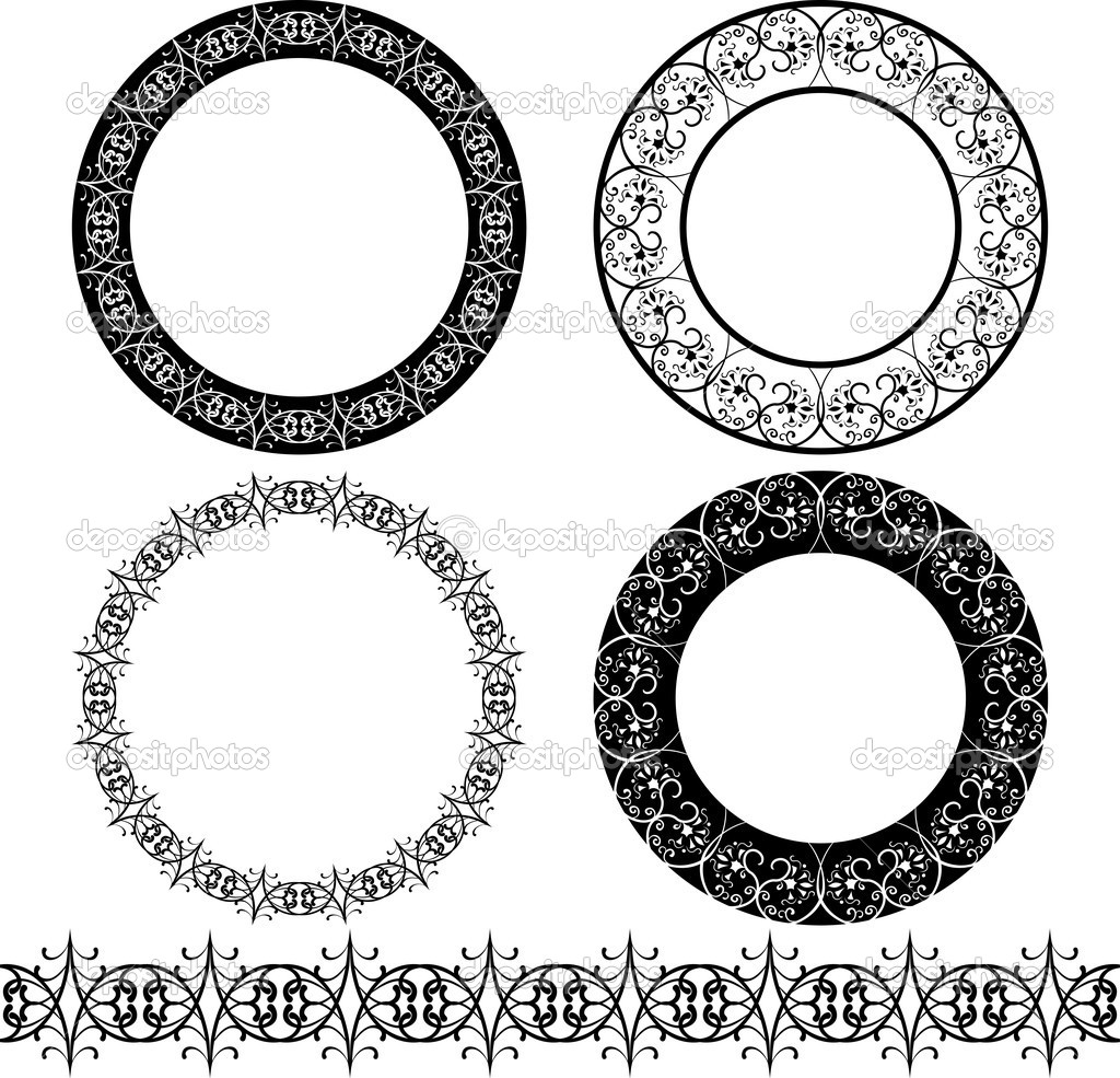A set of black circular pattern