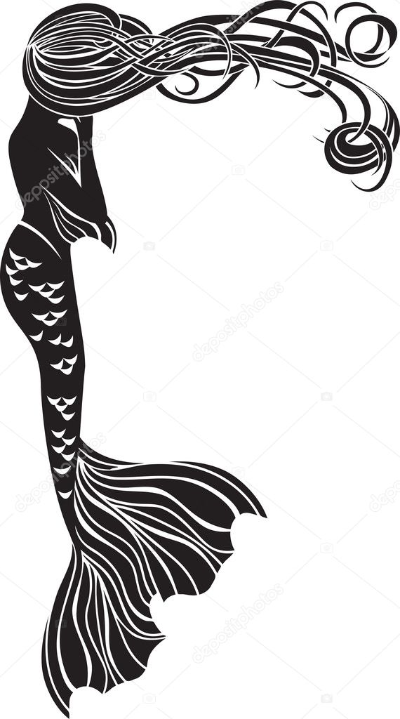 Crying mermaid stencil