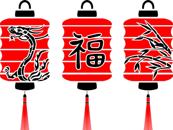 Linternas japonesas — Vector de stock