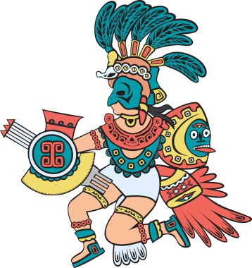 Aztec god, color version clipart