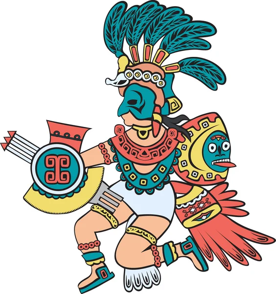 Aztec god, color version - Stock Illustration. 