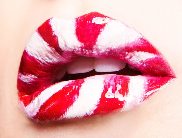 Beautiful make up on lips — Stock Photo, Image