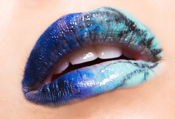 Beautiful make up on lips — Stock Photo, Image