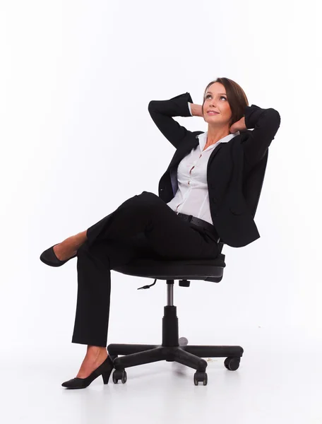 Femme d'affaires assis sur la chaise — Photo