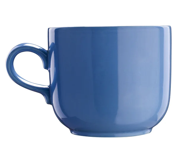 Niebieski zupa kubek na białym tle z ścieżka — Zdjęcie stockowe