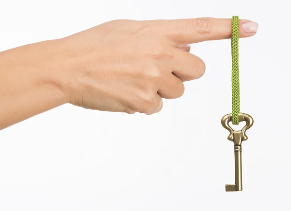 Hand with old key — Stock Photo, Image