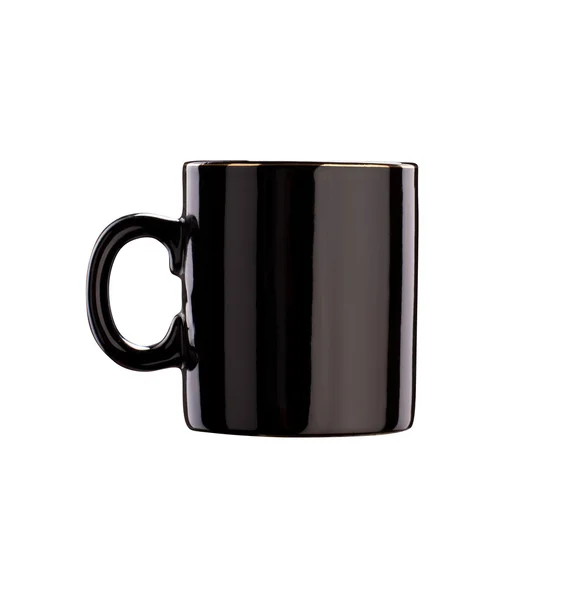 Black glance coffee cup on white — Stock Photo, Image