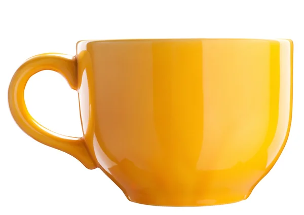 Grande copo de olhar de sopa amarela — Fotografia de Stock