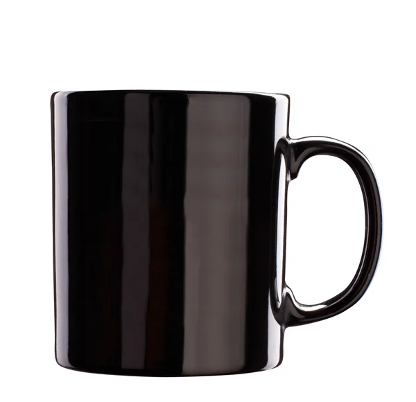 Šálek čaje černé pohled na bílé — Stock fotografie
