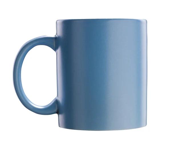 Copo de chá azul cerâmico isolado no branco — Fotografia de Stock