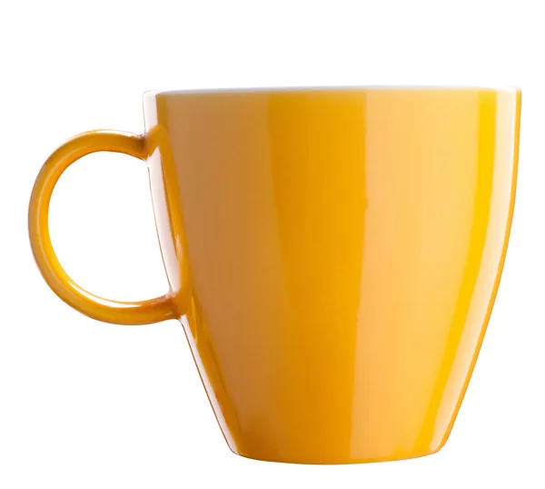 黄色的茶杯上白色孤立 — 图库照片