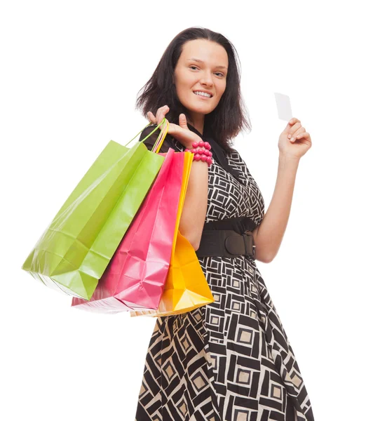 Mujer con bolsas de compras —  Fotos de Stock