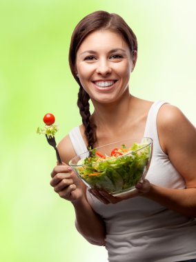 salata sağlıklı kadın