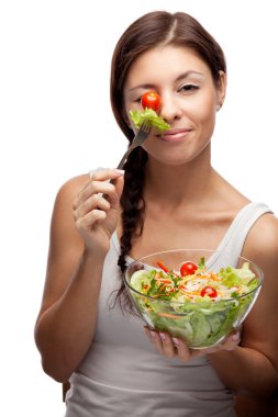 salata sağlıklı kadın