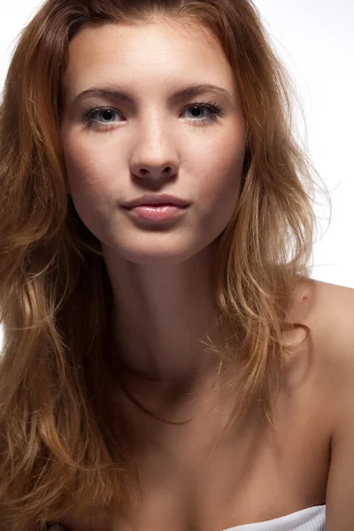 Portrait of woman on white background — Stock Photo, Image