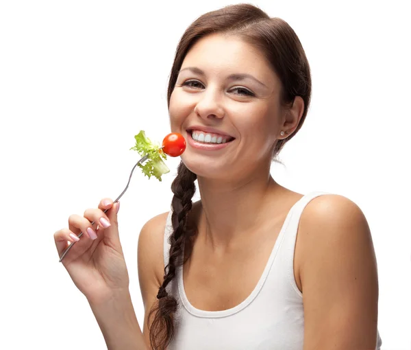 Mujer y ensalada — Foto de Stock