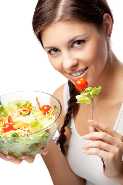 Healthy woman with salad Stock Picture