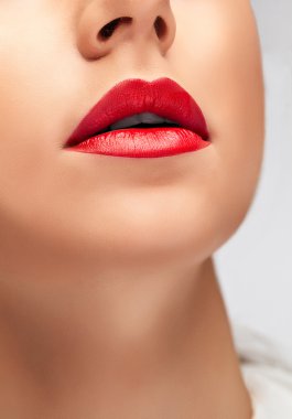 Close-up of beautiful woman's lips clipart