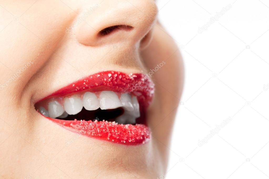 Close-up of beautiful woman's lips