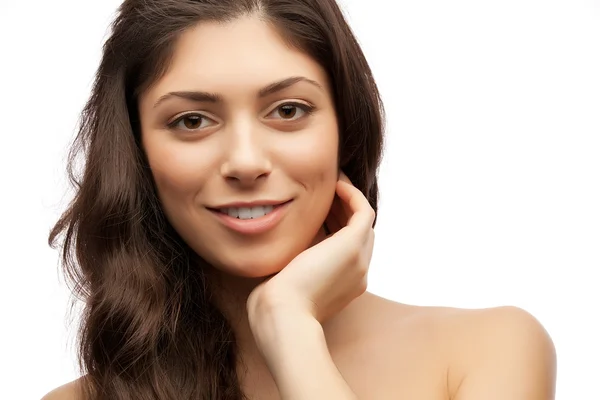 Mujer con pelo brillante estudio de tiro —  Fotos de Stock