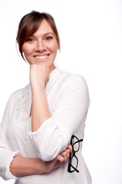 düşünme kadına bakarak gülen