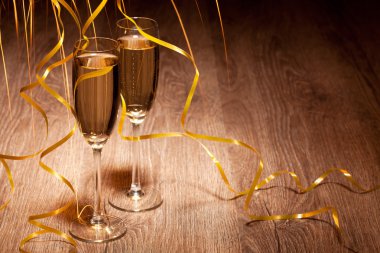Two glass with champagne