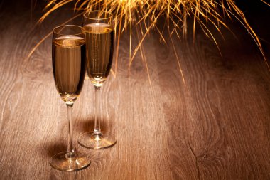 Two glass with champagne