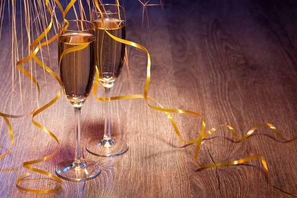 Çift bardak şampanya — Stok fotoğraf