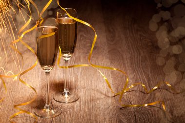Two glass with champagne